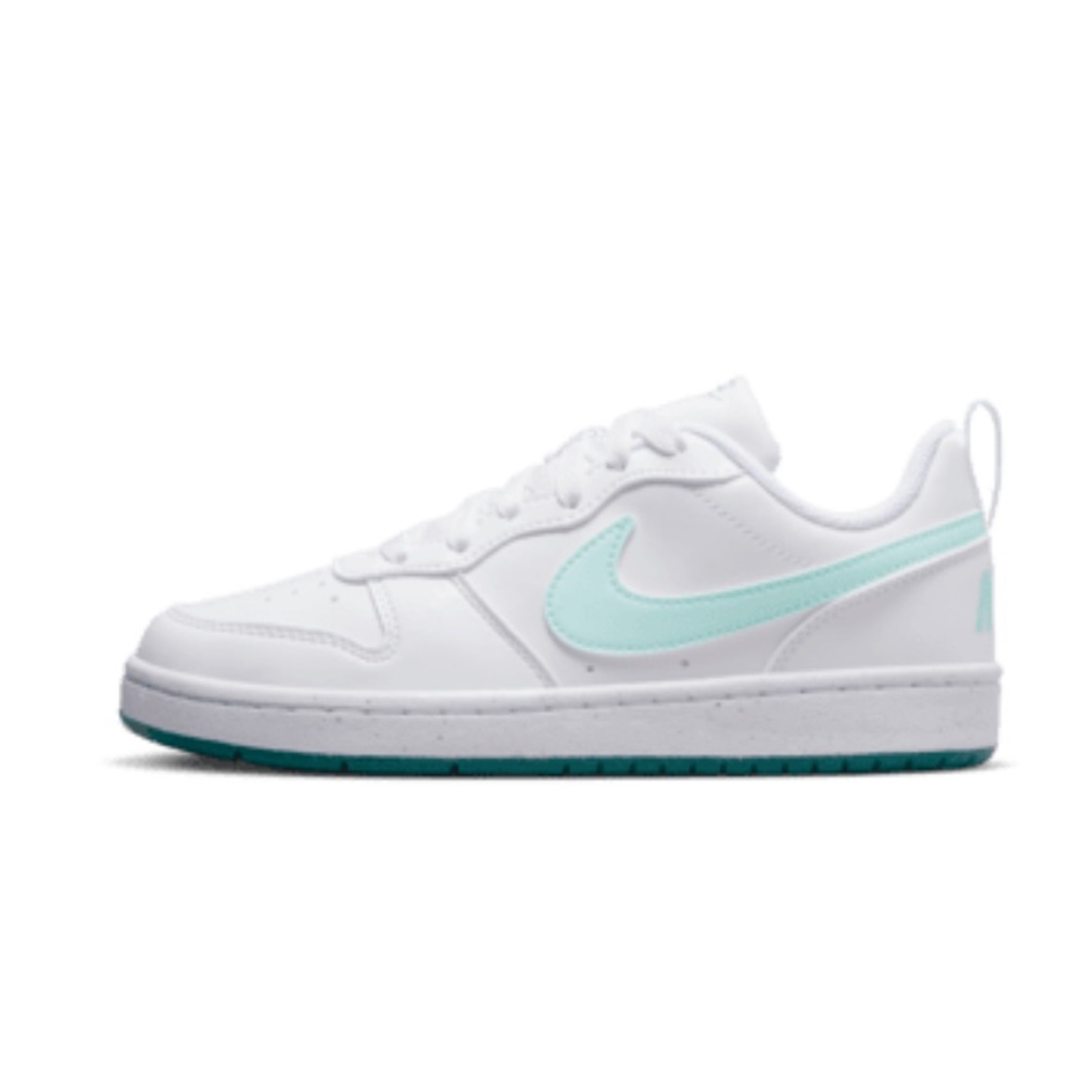 Nike Court Low White and Teal Sneakers